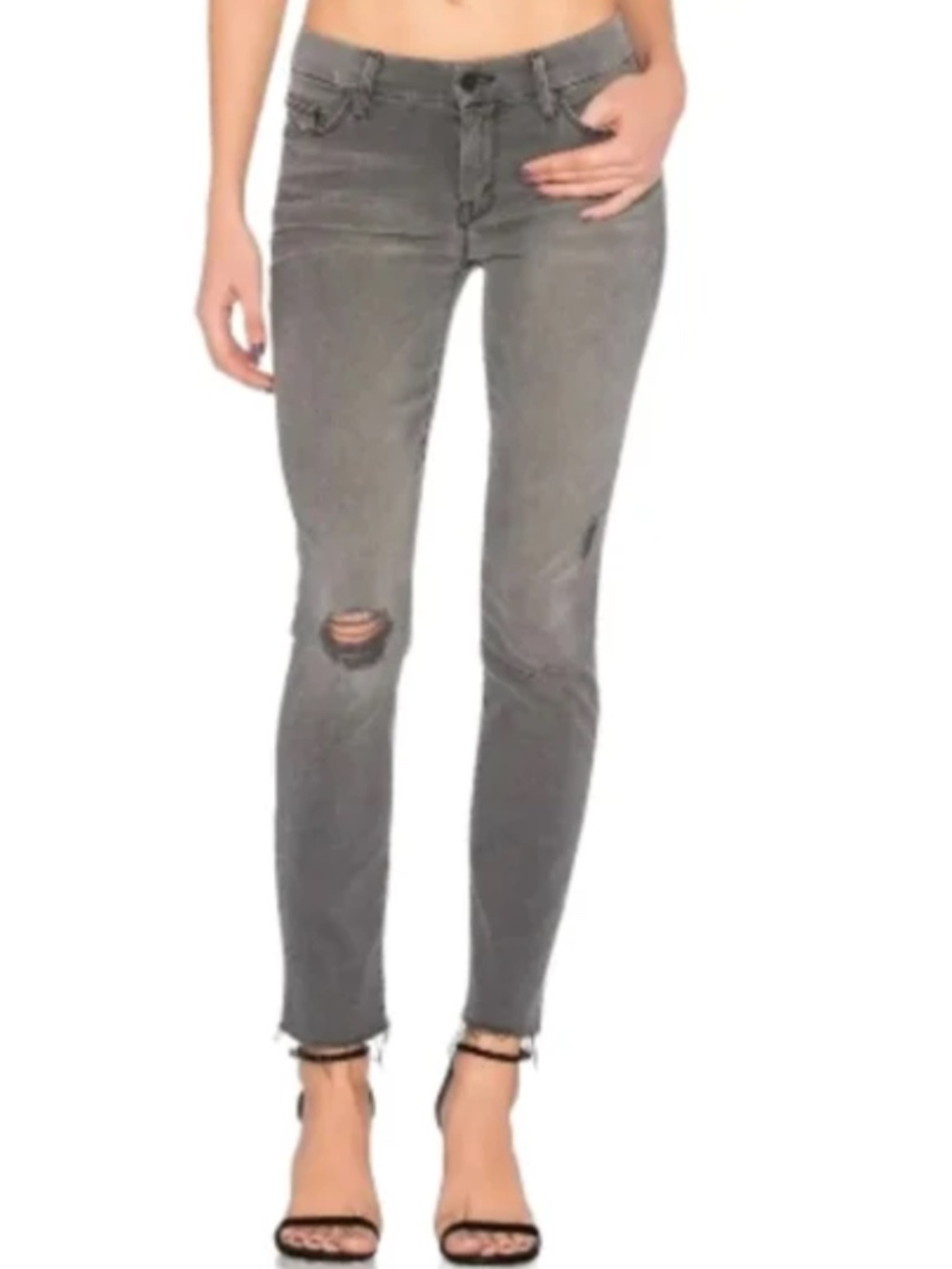 NWOT MOTHER Looker in Faded Black Jeans